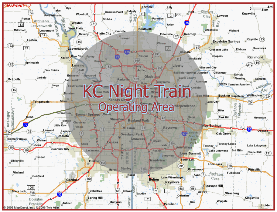 Map showing our operating area