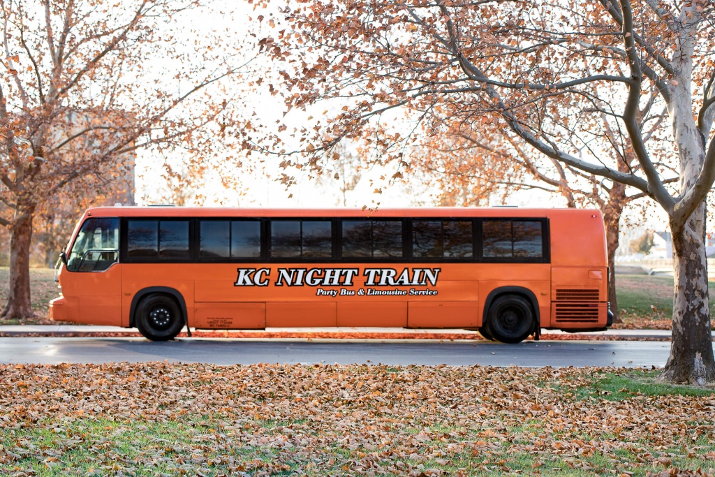 Orange Party Bus (Exterior, Driver’s Side)