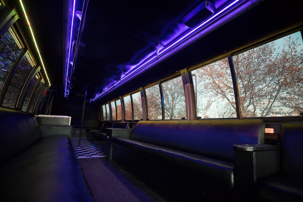 Orange Party Bus (Interior, Rear, Purple Lighting, View 2)