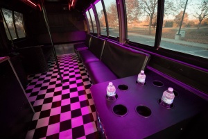 Orange Party Bus (Interior, Rear, Beverage Holders)