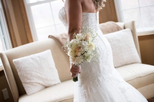 Bride in her wedding dress